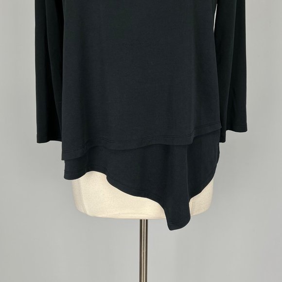 Soft Surroundings Womens Larsa Black Layered Front Tunic Top size Medium - Picture 3 of 11